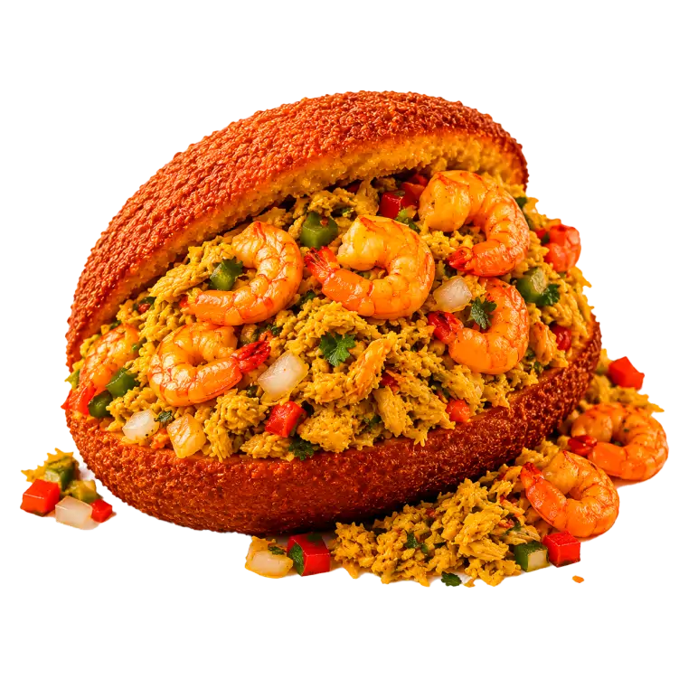 Acarajé com Siri e Camarão